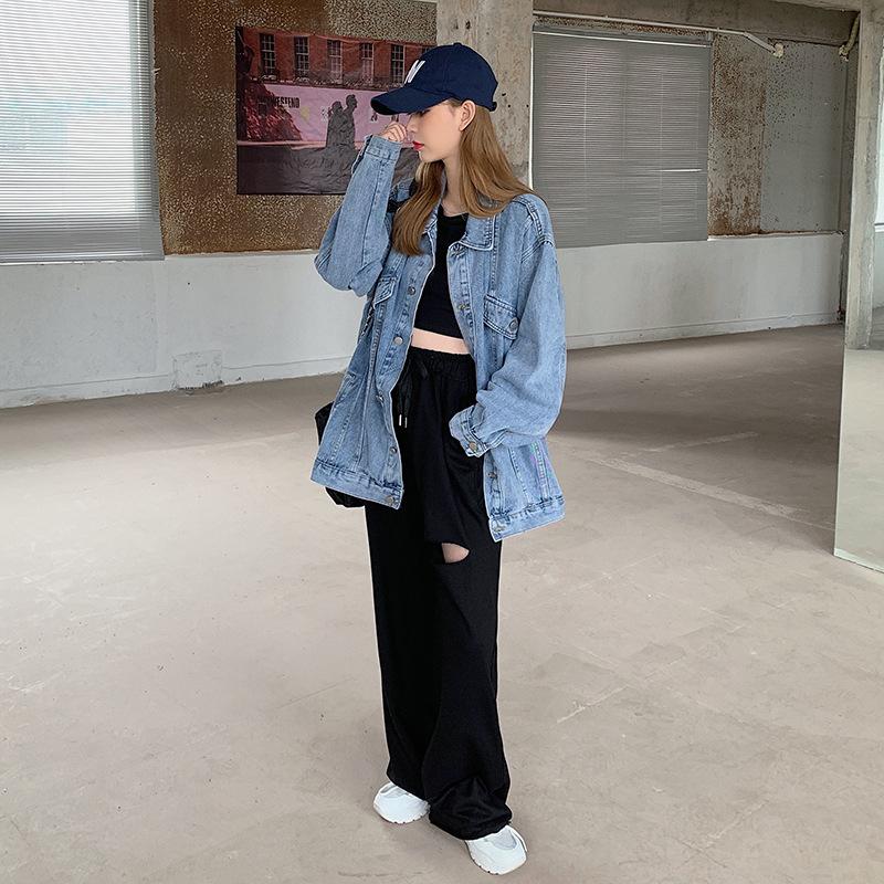 Spring and Autumn Women's Plus Size Fashion Trend Denim Jacket Loose Vintage Jacket