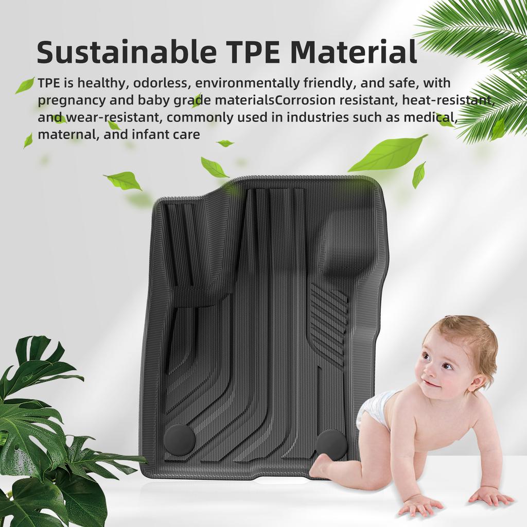 For Bronco Sport 2025 - 2025 TPE 3D Car Floor Mats Cargo Liner Trunk Pad Black Carpet Foot Pads All Weather Left Rudder
