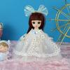 Attractive Eyes 17Cm Bjd Doll With Clothes Long Hair Elegant Princess Dress Up Bjd Dolls With Wig Make Up Anime