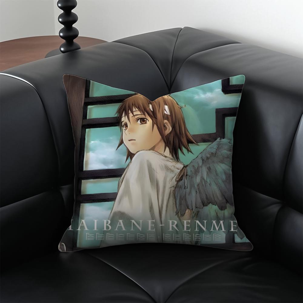 anime cyberpunk SSerial EExperiments LLain Cushion Cover Pillow Case Antidustmite Invisible zipper silky plush cushion
