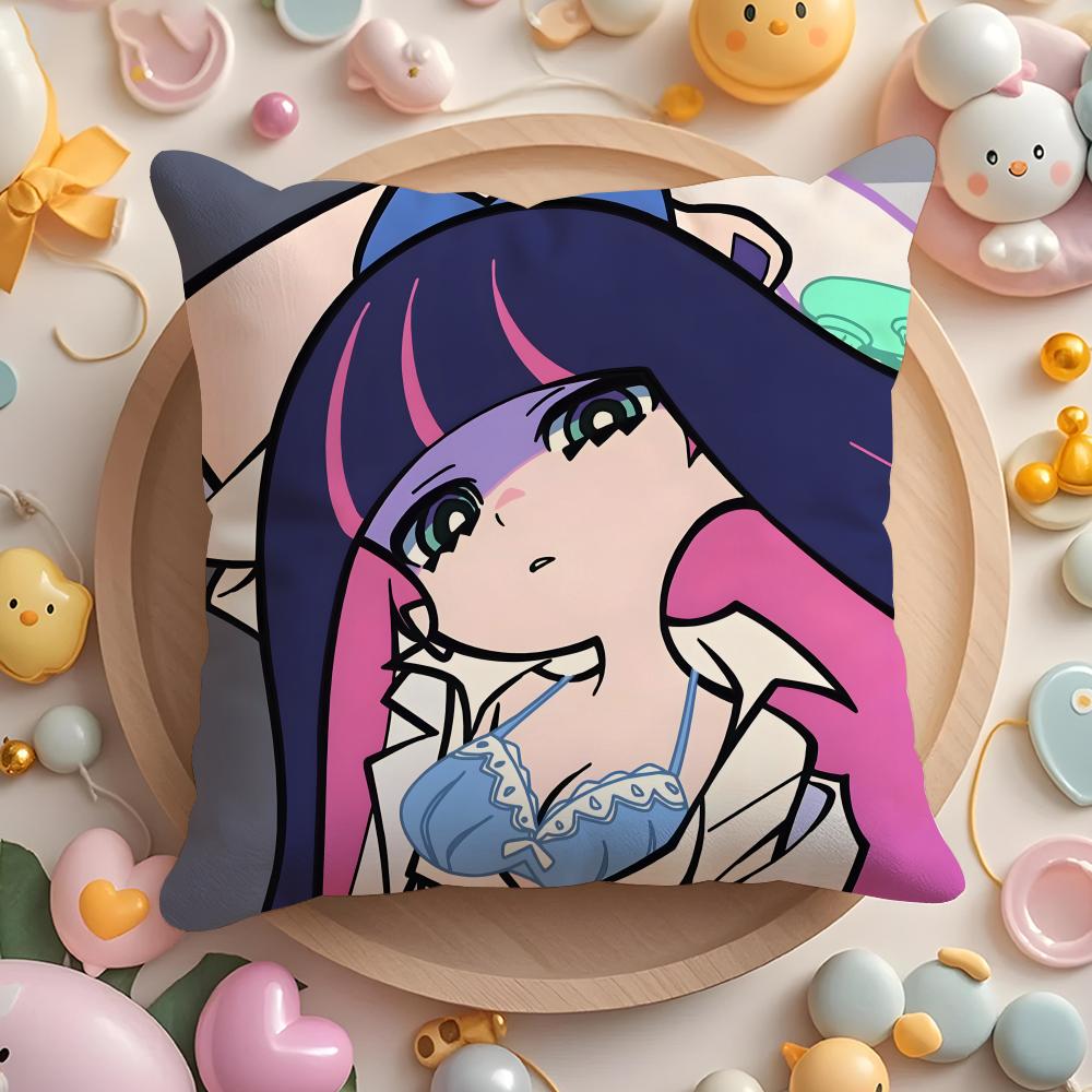 Anime P-panty and stocking Cushion Cover Home & Car Multi-Scene Pillow Cover - Reversible, Soft & Durable for Daily Use