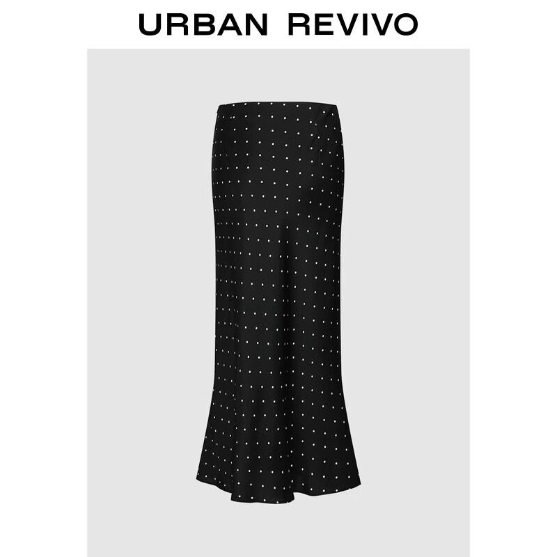 UR Women's Retro Polka Dot High Waist Fishtail Skirt