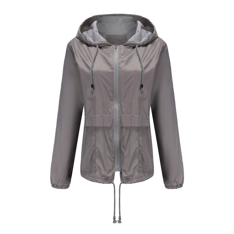 Lightweight Mesh 20D Hooded Rain Jacket Short Windbreaker Women Outdoor Casual Wear