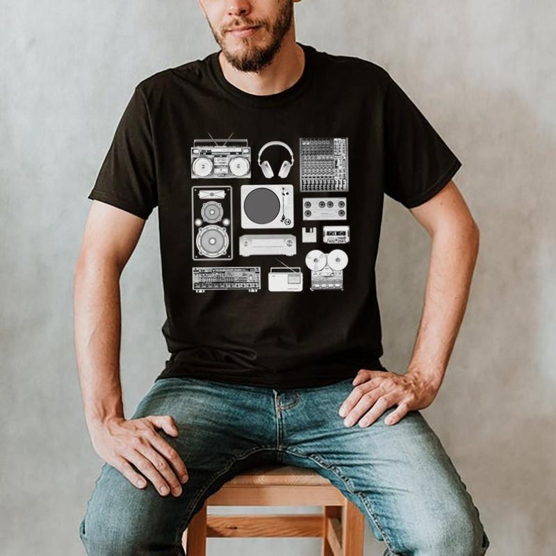 Retro Music Gear T-shirt Old School Audiophile Sound Engineer T-shirt Music Dj Shirt Gift for Music Lover/sound Engineer Shirts S разноцветный