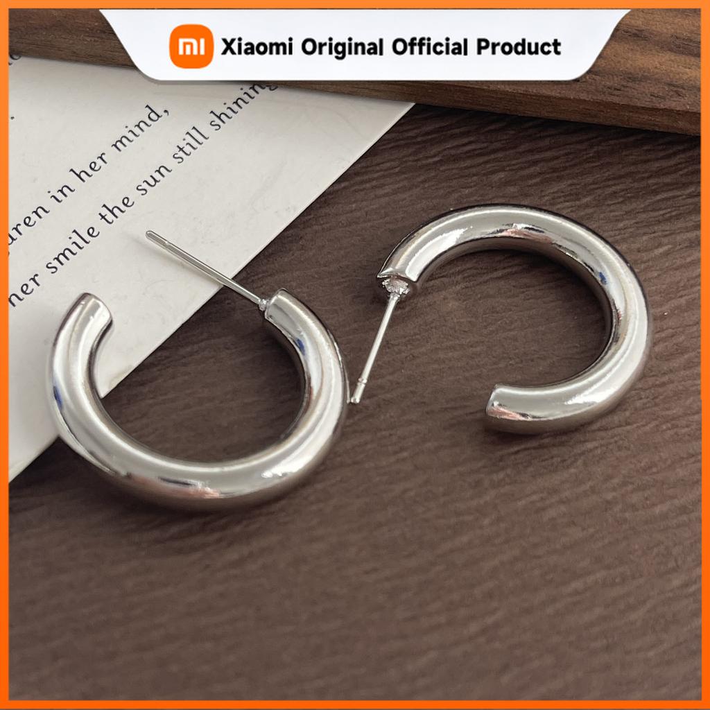 Xiaomi 925 Sterling Silver Vintage Earrings For Women Simple Round Gold Earring Jewelry Prevent Allergy Party Accessories Gift