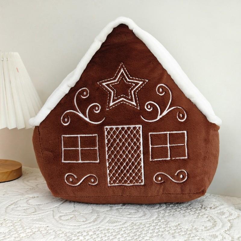 Christmas Cartoon Snow House Wreath Snowflake Candy Plush Toy Gift Children