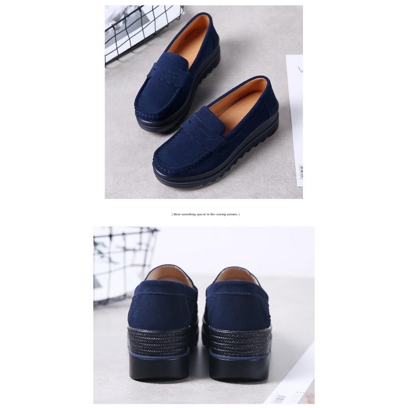 Jarní Nové Botasky z Pravé Kůže Korejská Edice Módní Dámské Jednoduché Boty s Silnou Podrážkou Boty pro Maminky Ležérní Dámské Boty