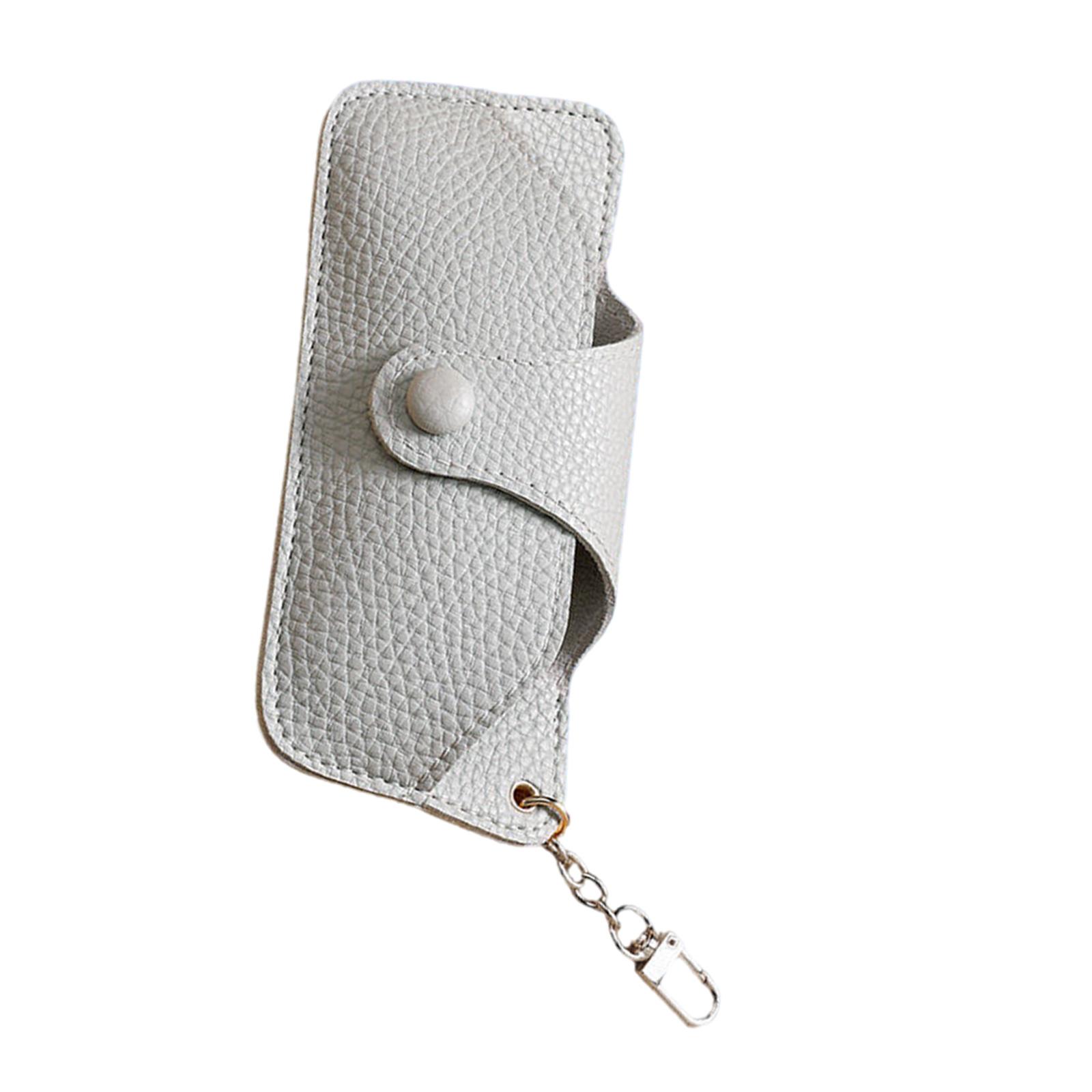 

Футляр для очков из искусственной кожи с цепочкой, держатель для очков для чтения для мужчин и женщин с застежкой-кнопкой, флокированная защитная подкладка серый