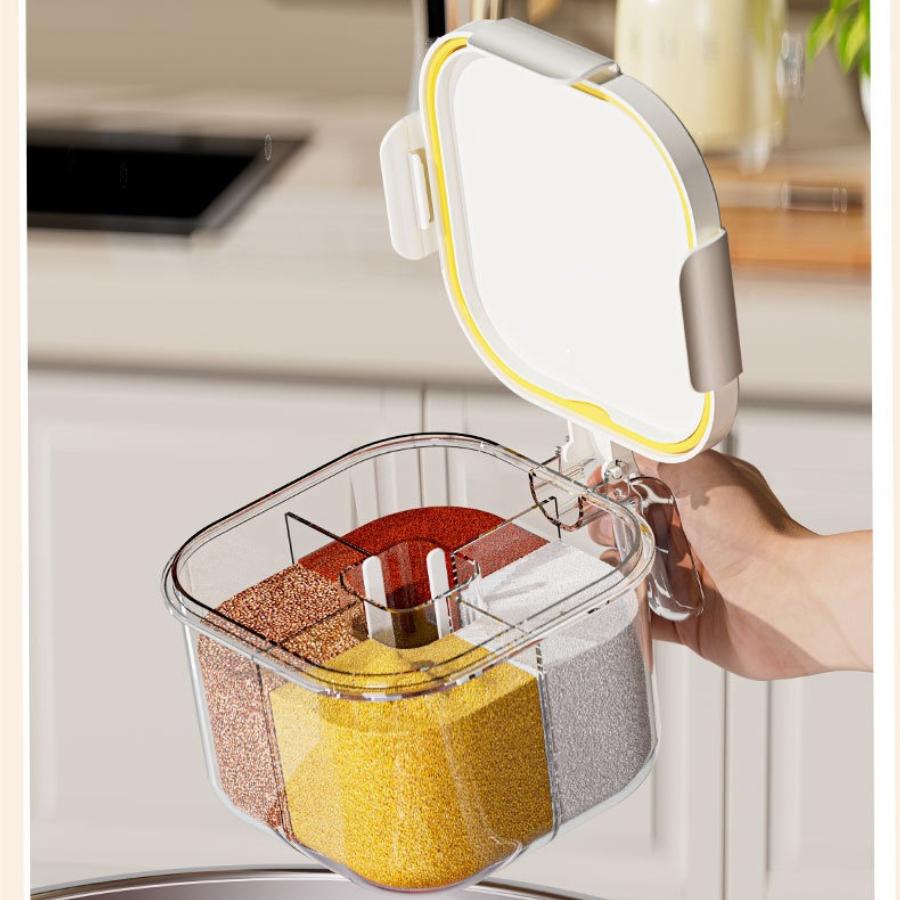 Seasoning box kitchen household seasoning bottle jar four-compartment large-capacity salt seasoning jar storage box