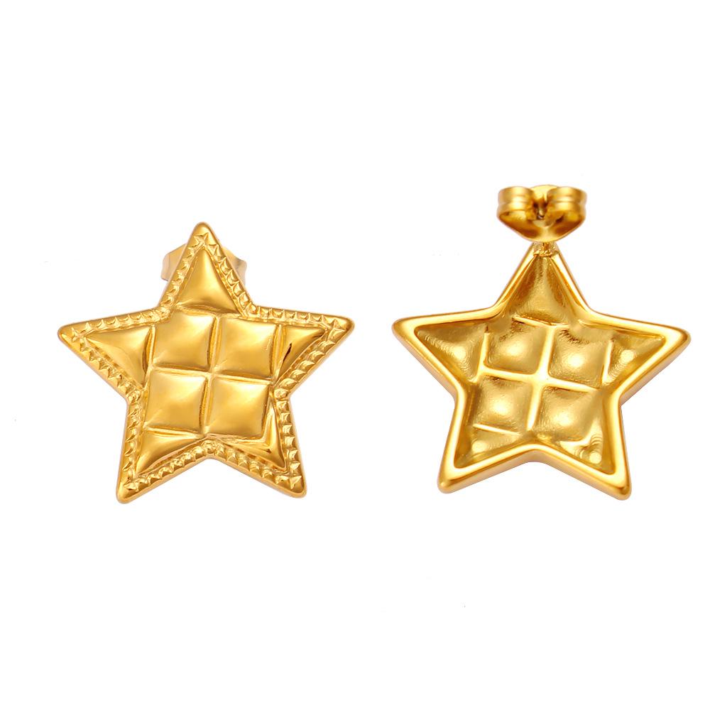 Chic French Style Star and Moon Earrings: High-End, Non-Fading, Three-Dimensional Design