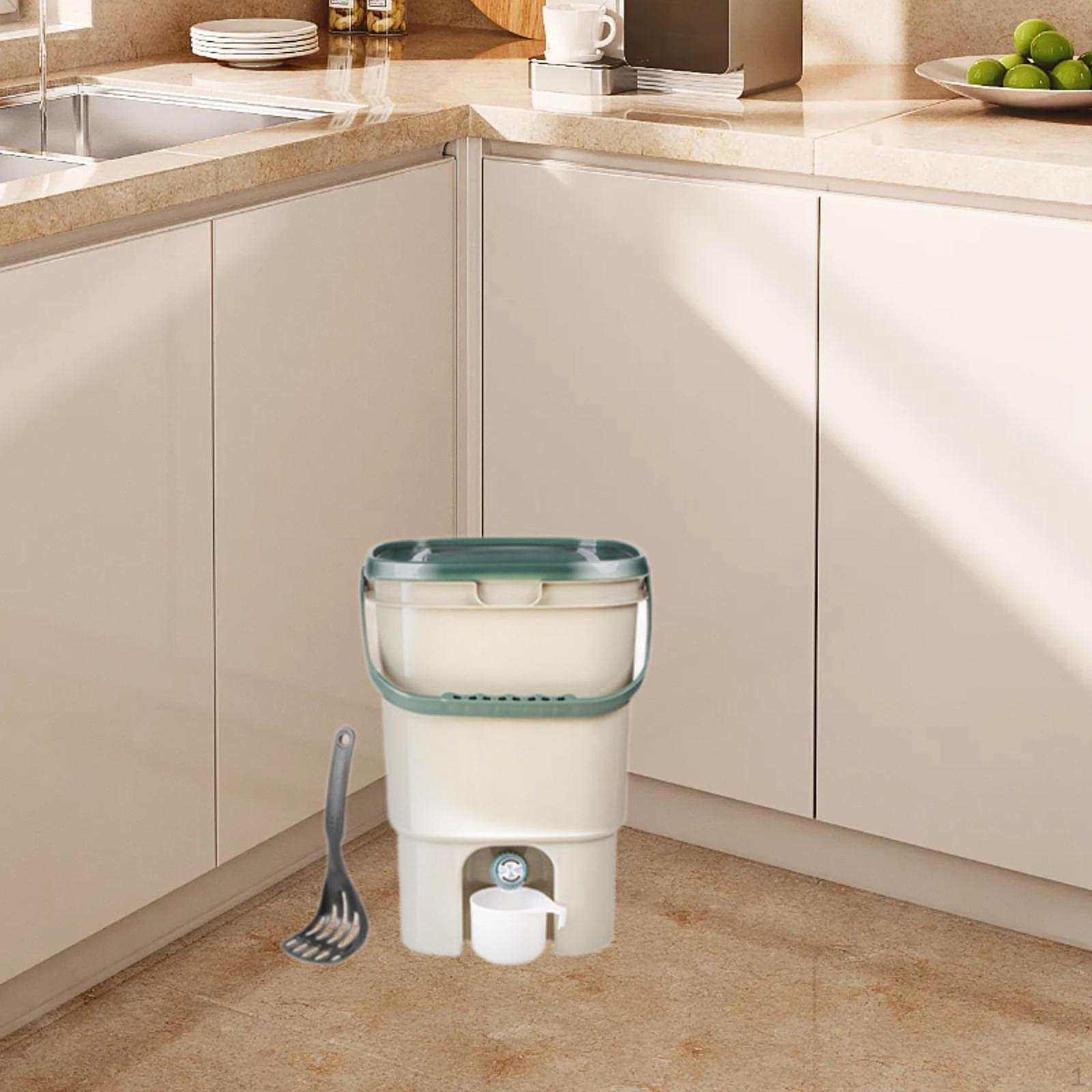 

Ведро для компоста кухонных отходов объемом 21 л с крышкой для заднего двора и сада