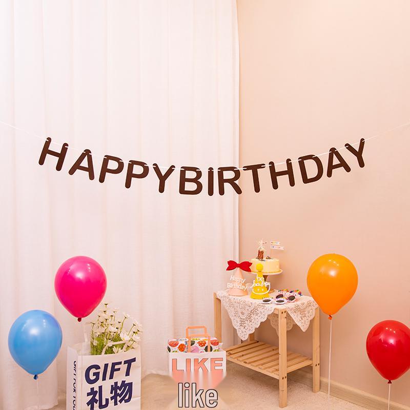 Retro Kaffeebraune Filz-Geburtstagsdekoration: Buchstaben, Zahlen, Pompons, Wimpelketten für die Kulisse zum ersten Geburtstag.