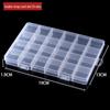 Transparent Rectangular Plastic Box with 10, 15, or 24 Compartments for Storage