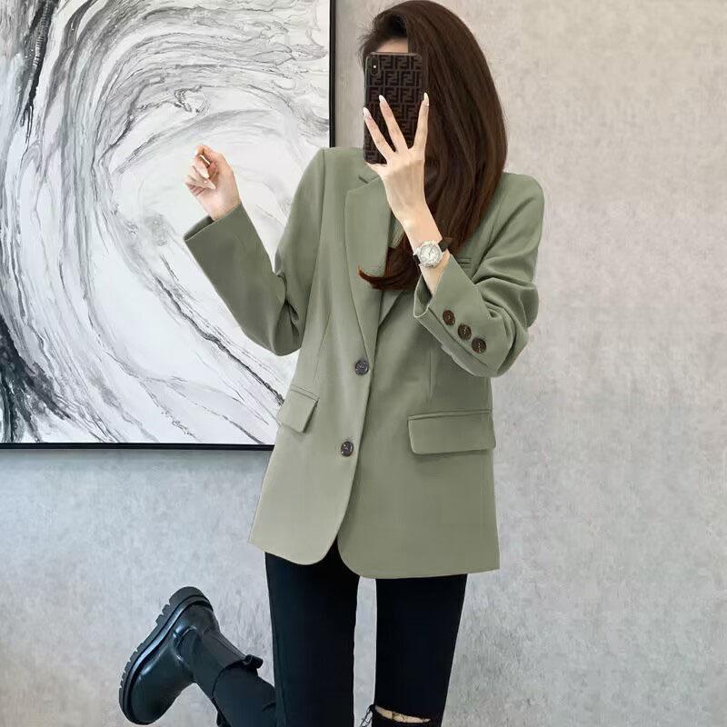 Suit Jacket Women's Spring Temperament Korean Version of The Wild Small Commuter Khaki Suit Jacket Women