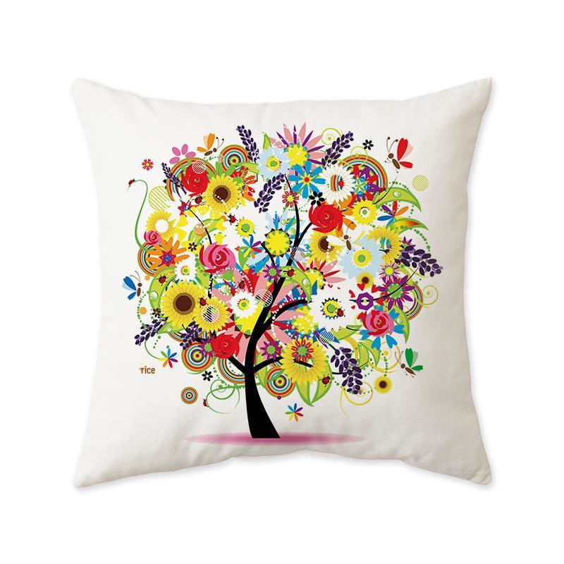Colorful Abstract Floral Cushion Cover for Sofa or Home Décor