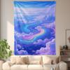Colorful Cloud Pattern Flannel Printed Blanket Suitable for All Seasons Suitable for Living Room Office Sofa and Travel