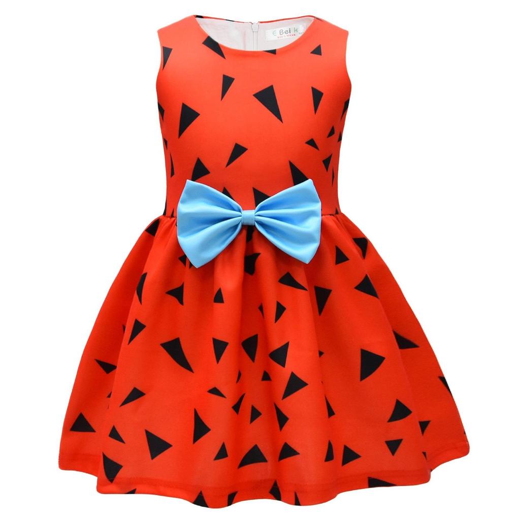 European And American Christmas Halloween Cute Princess Dress Bow 3D Digital Printing Girls Dress