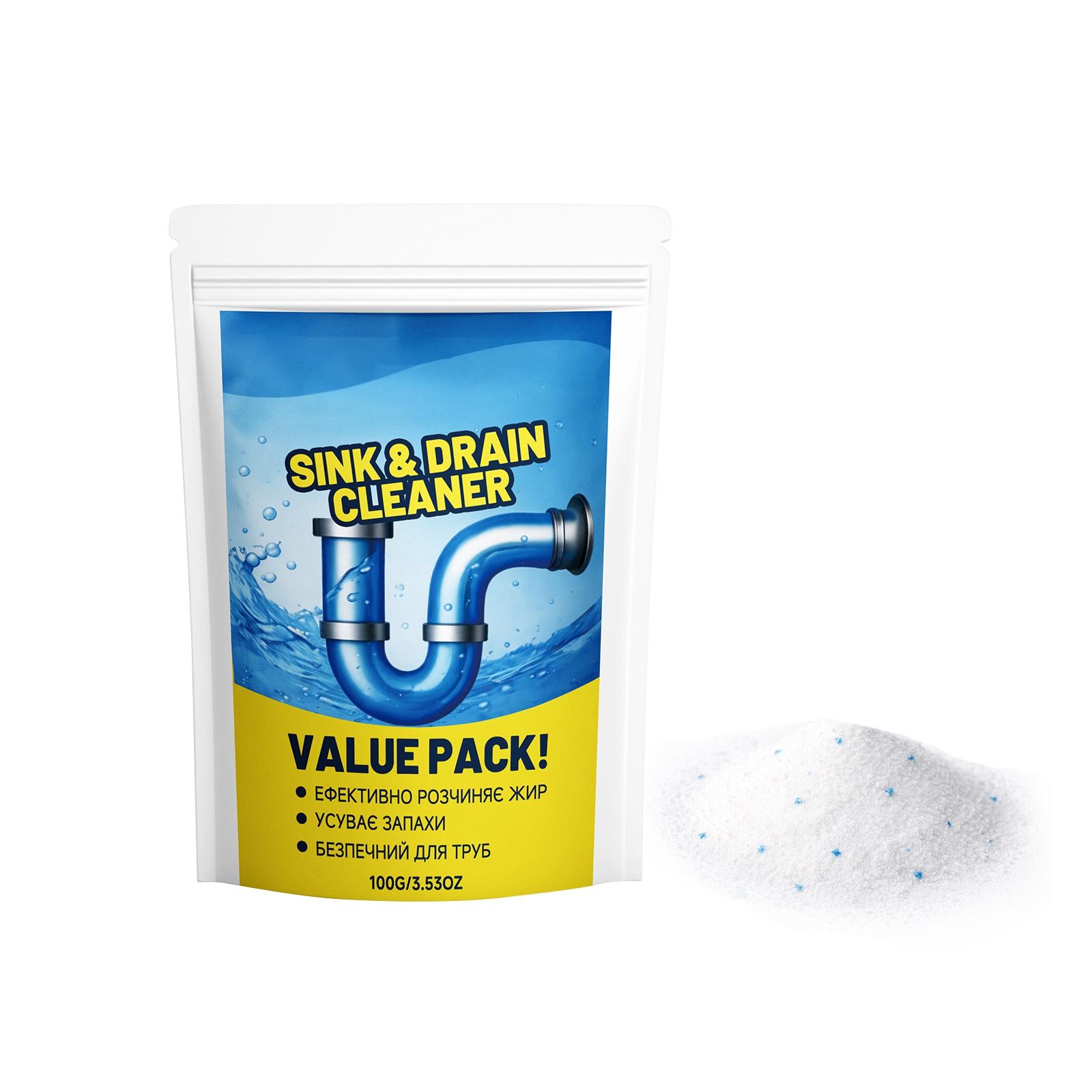 

Drain Cleaner Powder for Clogged Pipes and Drains Effective Removal of Hair Grease Soap Scum and Organic Debris Safe for Plumbing Systems One Size синий