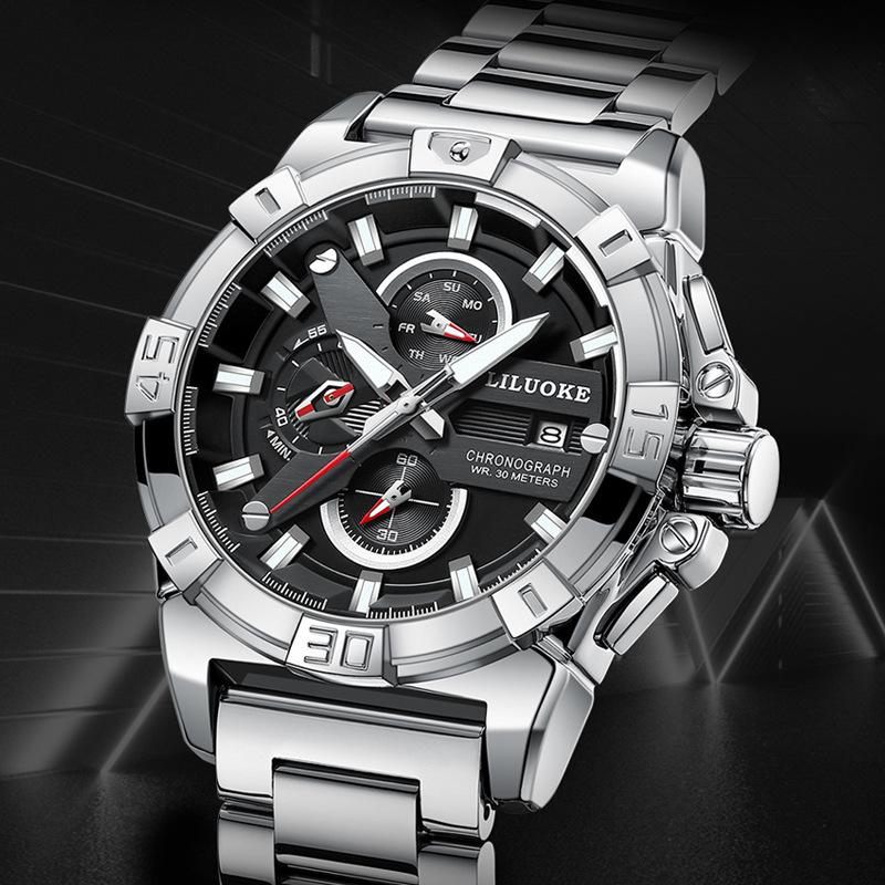 UTHAI CQ466 Trendy Men Watchhigh-end Six Pin Waterproof Luminous Quartz Watchlight Luxury Clock Giftwatches for Man