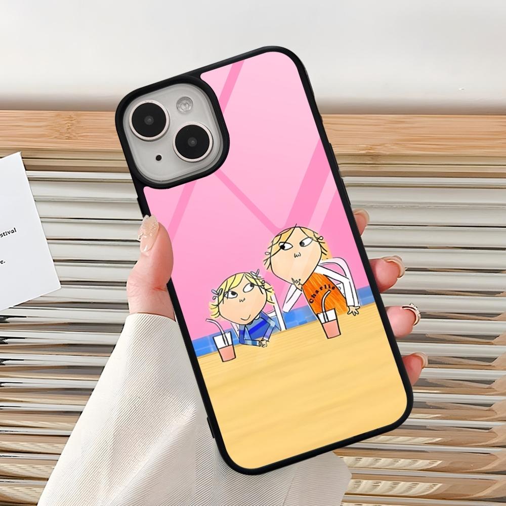 Cartoon C-CHARLIE AND LOLA Phone Case For Iphone 15 Pro Max 14 12 11 13 Mini 16 8 7 Plus X Xs XR PC+TPU Back Cover