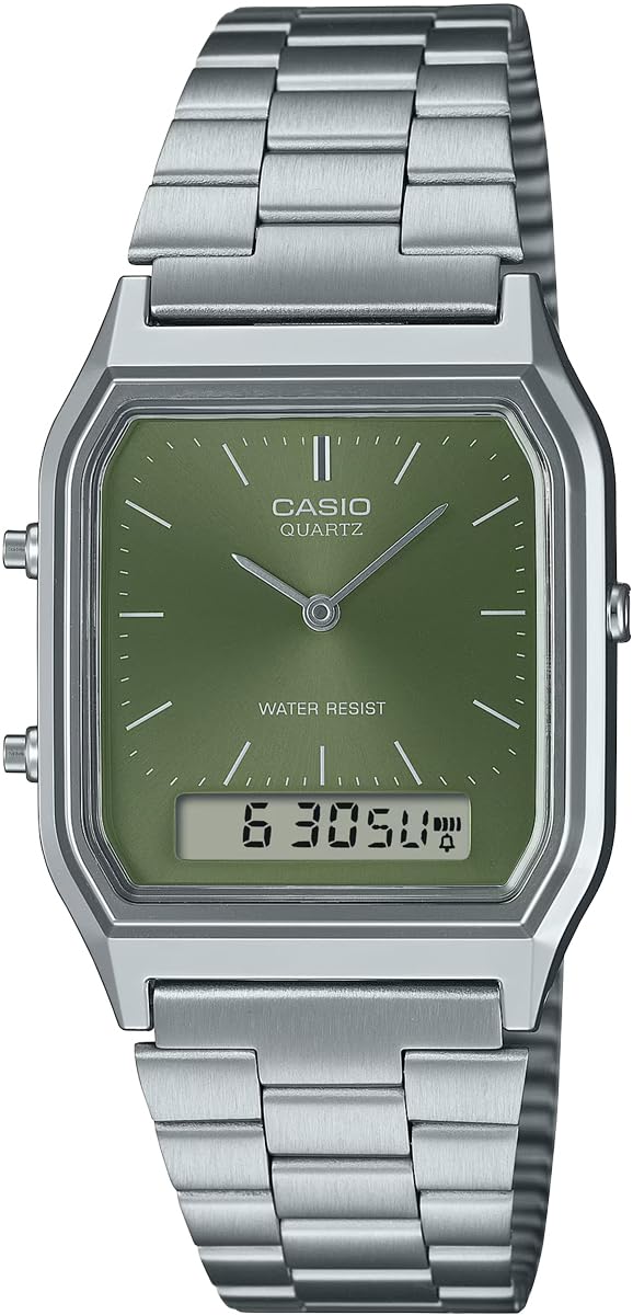 

Часы CASIO Quartz Vintage Series Unisex Dual Time Green Overseas Model [Casio] ANA-DIGI AQ-230A-3AMQY [Товар]
