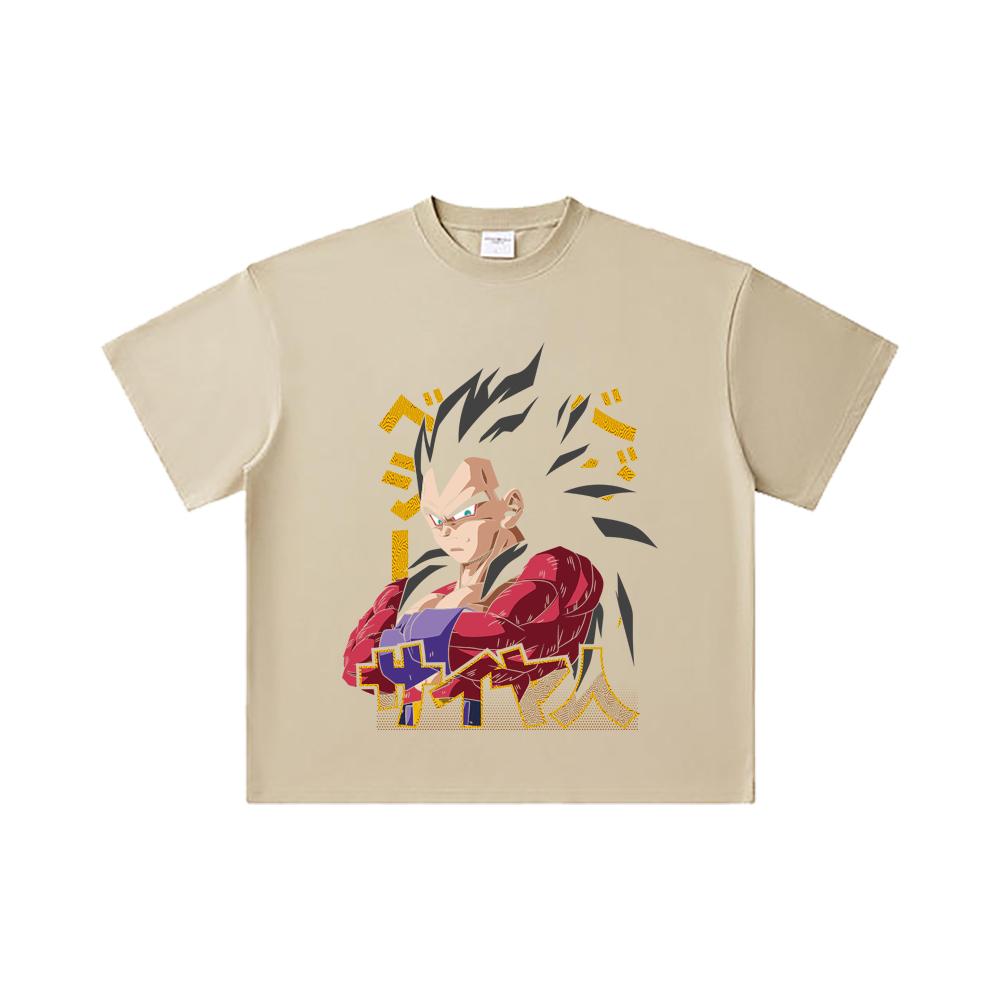 260 GSM Double Yarn 32 Count 100% Cotton Dragon Ball V18 Goku Print Unisex Heavy Cotton T Shirt