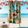 Sloths Print Beach Towel, Large Soft Quick Dry Towel for Beach Camping Swimming