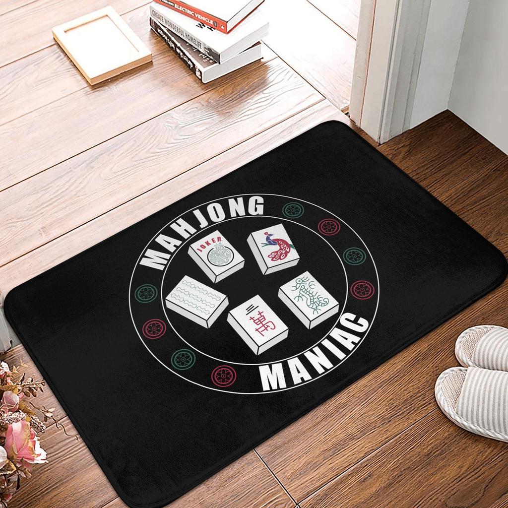 Mahjong Tile Pattern Doormat Non-Slip Entrance Bath Kitchen Floor Door Mat Toilet Rug Carpet Footpad