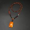 Trendy Unisex Wooden Bead Necklace: Versatile, High-End Pendant for Sweater Chains and Cotton Linen Attire