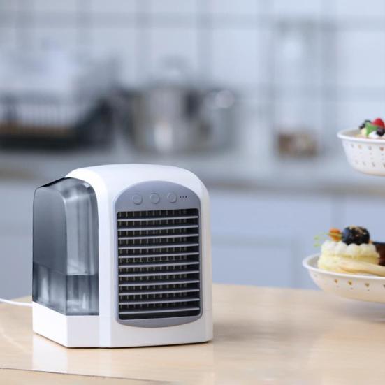 Cooling Fan Personal Air Conditioner with Water Tank 3 Speeds Strong Airflow Low Noise Desktop Air Cooler Fan Mist Maker