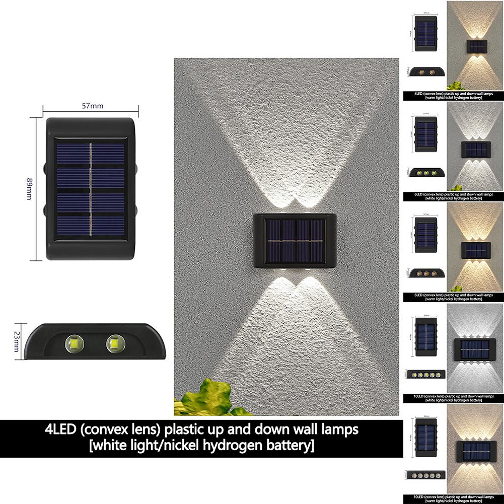 2 Pack Solar Up Down Wall Lights Outdoor Sconce IP65 Waterproof Solar Fence Light For Home Garden Porch Decoration