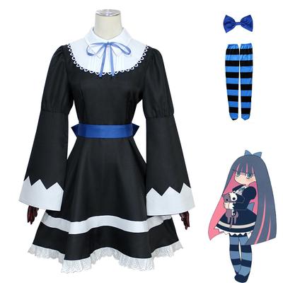 Anime Panty & Strümpfe mit Strumpfhalter Jüngere Schwester Anarchy Strumpf Cosplay Kostüm Gothic Dienstmädchen Lolita Kleid Perücke Lange Socken