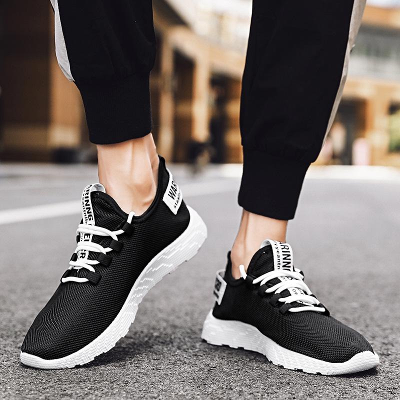 Men's shoes 2021 summer breathable trendy shoes casual shoes versatile flying woven men's shoes canvas running sneakers large size