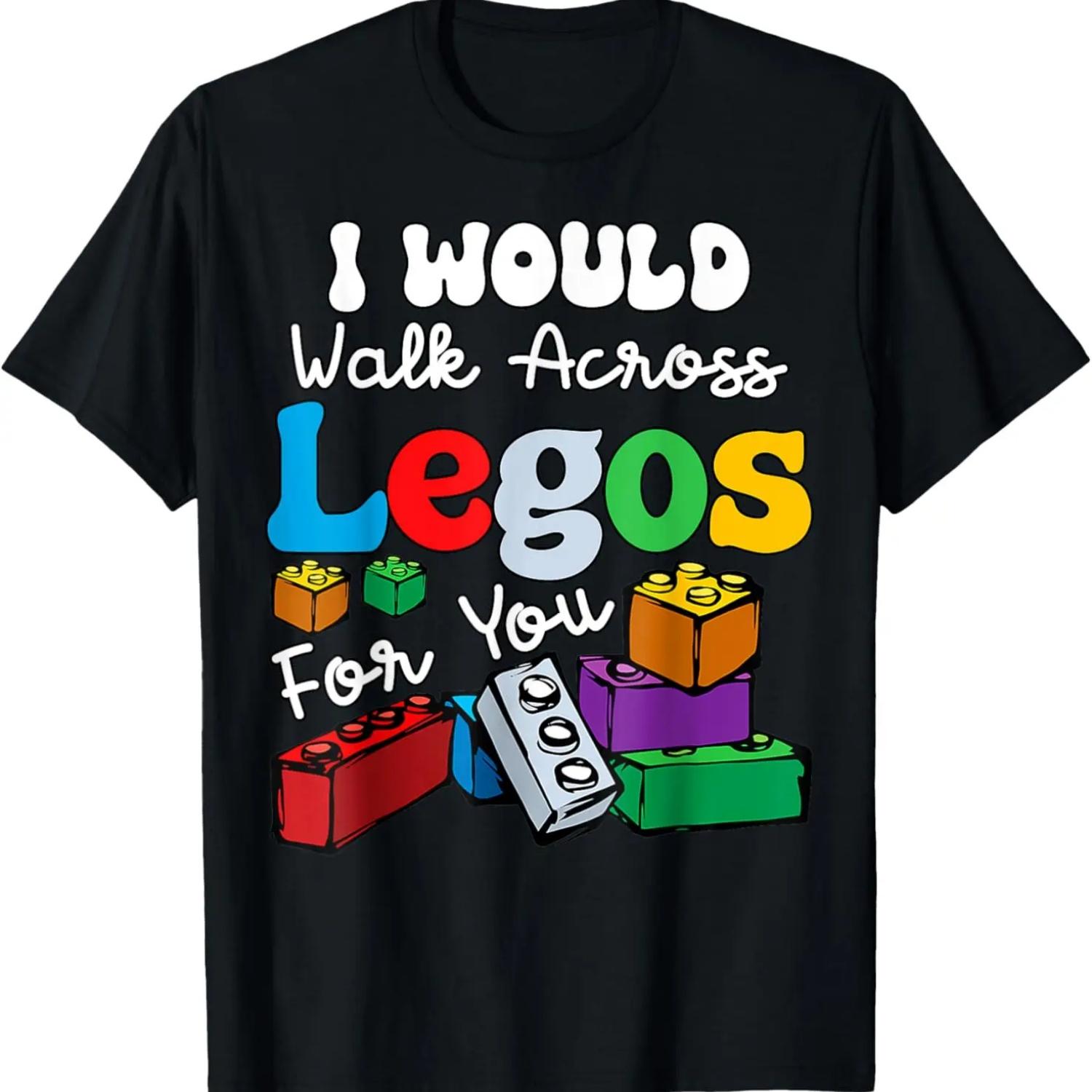 Funny Brick Builder Building Blocks Legos Tee T-Shirt S чёрный