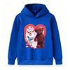 Kids Boys Girls Pullover Hoodie, Cute White Cow with Flower Headband Plush Bear Print Casual Soft Hooded Sweatshirt for Children Daily Wear