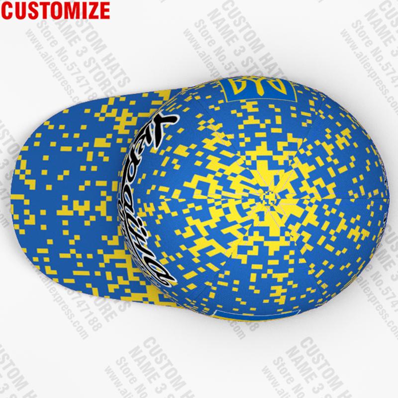 Ukraine Baseball Cap Free 3D Custom Made Name Number Team Logo Aw Hat Ukr Country Travel Ukrainian Nation Ukrayina Flag Headgear