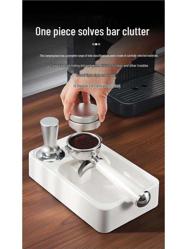 Multifunktionale Kaffeestation: Tamperbasis & Utensilienaufbewahrung