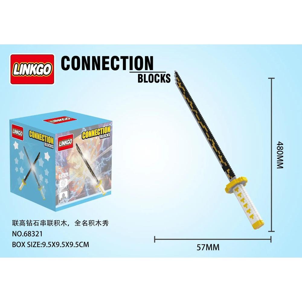 Linkgo Anime Connection Stavebnice Goku Luffy Demon Slayer Nezuko Stitch Pikachu Sasuke 3D Model Mini Cihlová Figurka Hračky
