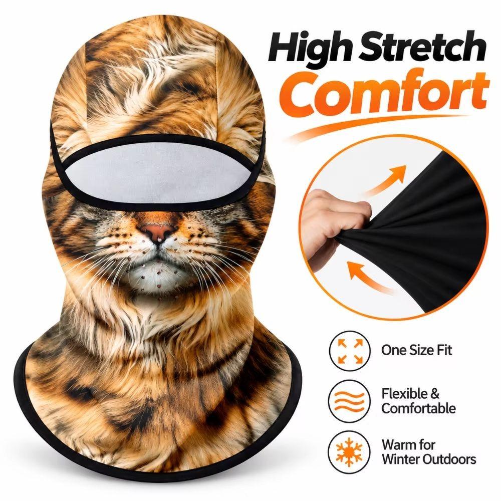 Fleece gefütterte Tiermaske Winddichte Tierkopfbedeckung Tier-Nackenschutz Skifahren