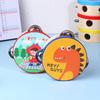 10CM Wooden Tambourine for Kids - Manual Percussion Hand Drum Educational Musical Instrument Game for Children
