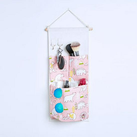 Wall-Mounted Fabric Storage Bag: Hanging Organizer for Bedside or Wardrobe