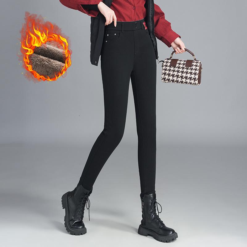 

High Waist Velvet Skinny Pants for Women - Warm, Elastic, Slimming Pencil Style (Winter 2025) 2XL