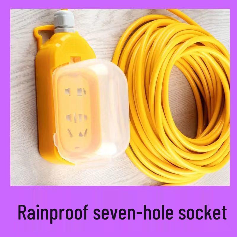 Rainproof Extension Cord with Socket, Long Cable, Power Switch & Wiring Board for Electric Vehicle Charging in High-Rise Buildings