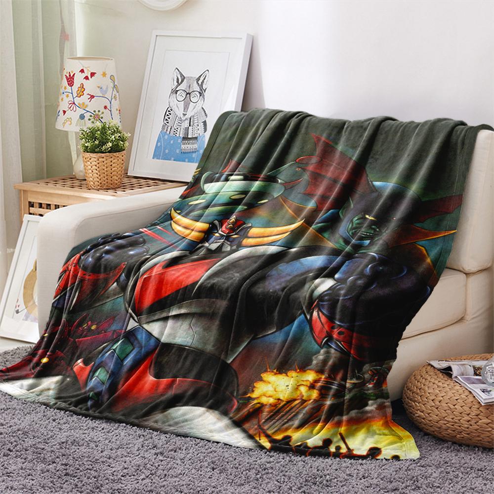 1 Stück Grendizer Goldorak Druck Flanelldecke, Hohe Qualität, Bequem für alle Jahreszeiten, Heimdekoration, Wärme und Komfort, Perfekt für Weihnachtsgeschenke 51