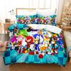 3D Hot Sale Sonic Cartoon Duvet Cover Kids Bedding Set Comforter Cover Queen King Size for Bedroom Decor Single Double Bed