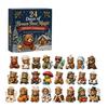 -Day Brown Bear Advent Calendar with 2D Hanging Ornaments for Christmas Countdown - Surprises