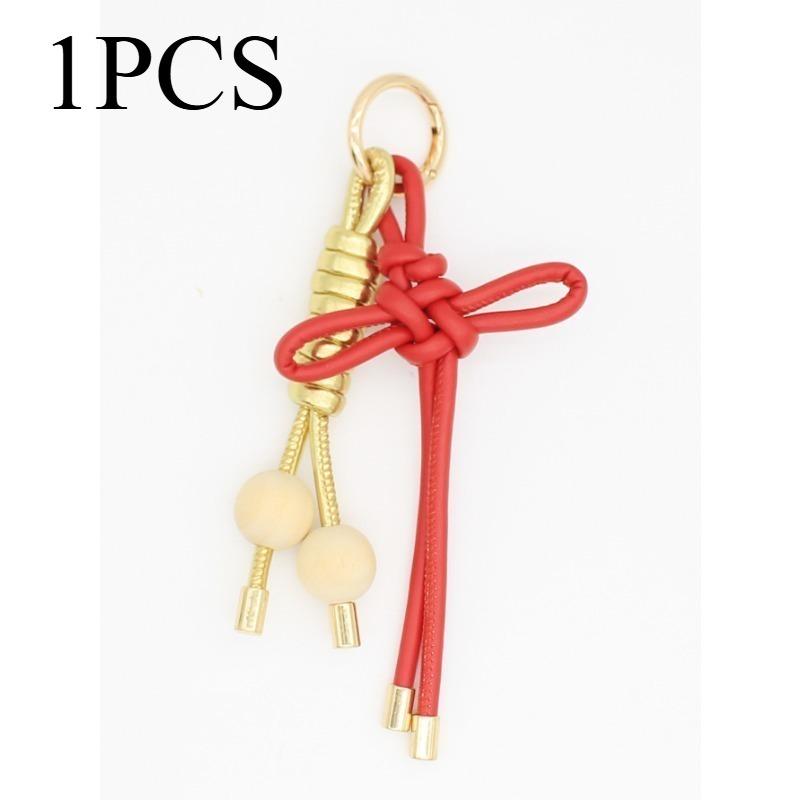 1/3pcs Chinese Knot Pu Leather Hand-woven Cup Hanger Key Chain Bag Hanging Jewelry Home Decoration Pendant