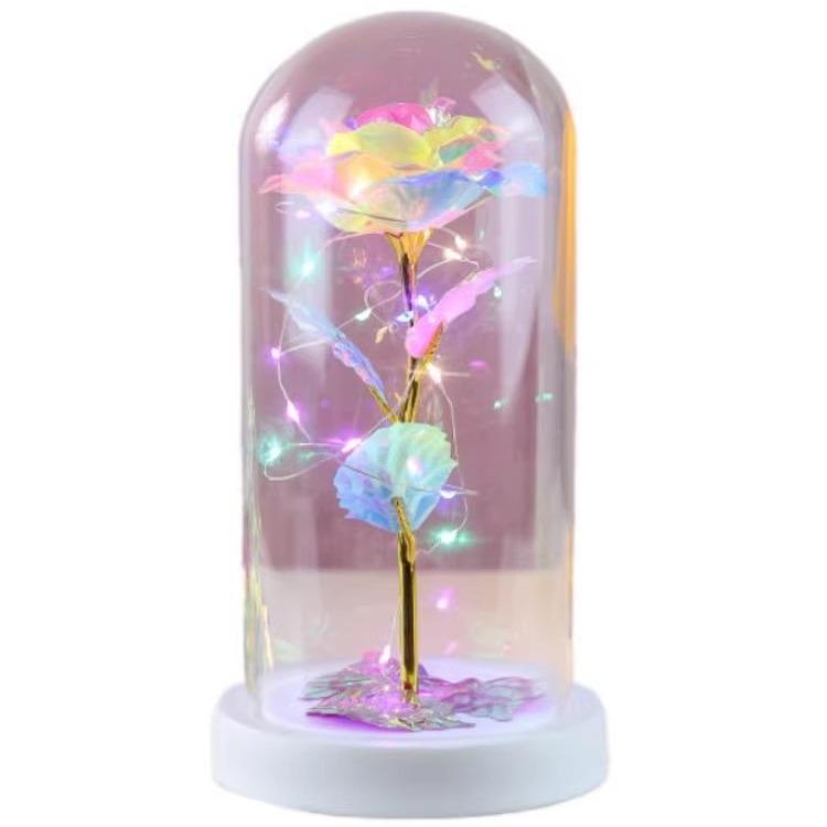 Valentine’s Glowing Gold Foil Rose Lamp - Women's Day Gift