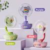 Transparent Table Fan With Atmosphere Light Rechargeable For Home Office And Dormitory Use