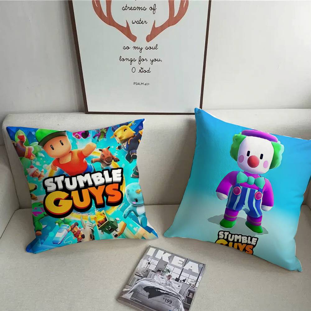 Pillow Sleeping Game S-Stumble Guys Ornamental Pillow Case Short Plush Sofa Decorative Gift Home Double-sided Printing Cushion